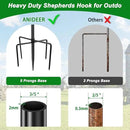 48" Shepherds Hooks for Outdoor, Heavy Duty Garden Bird Feeder Pole for Hanging Bird Feeder, Plant Baskets, Solar Light Lanterns, Outdoor Plant Hanger Hook with 5 Base Prongs,1 Packs by GreenHaven Gardens