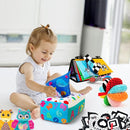Baby Gifts Set,Infant Toys Set with Tummy Time Mirror,Plush Teethers,High Contrast Baby Books,Rattle,Tissue Box Toy,Sensory Ball for Boys Girls,Perfect Sensory Toys Gifts Basket for Shower Birthday by TinyTreasures Baby Boutique