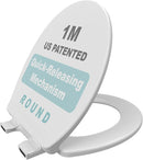 1M Soft Close Toilet Seat Round, Patented Quick Releasing for Easy Cleaning, Anti-Wiggling Design, Easy Installation by TinyTreasures Baby Boutique