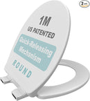 1M Soft Close Toilet Seat Round, Patented Quick Releasing for Easy Cleaning, Anti-Wiggling Design, Easy Installation (2PCS Pack) by TinyTreasures Baby Boutique