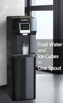 2 in 1 Bottom Load Water Cooler Dispenser with Ice Maker for 3 Gallon Bottle 17lbs Daily Capacity (NO HOT Water) Black by CozyNest Decor