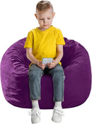 Bean Bag Chairs for Kids - Memory Foam Furniture BeanBag Chair - Kids/Teens Sofa with Soft Micro Fiber Cover - Round Fluffy Couch for Living Room Bedroom College Dorm - 2.5 ft, Purple by CozyNest Decor