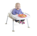 Foundations Secure Sitter 7" Feeding Chair, Stable “No Tip” Feet, 3-Point Adjustable Harness, Removable Tray, Easy to Clean, Smooth Plastic (White/Tan) by TinyTreasures Baby Boutique