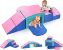 Lischwert Foam Climbing Blocks for Toddlers, Toddler Climbing Toys Indoor with Slide Stairs and Ramp Soft Play Climbing for Toddlers, 6 Pieces by TinyTreasures Baby Boutique