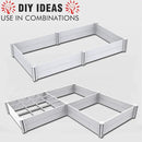 Raised Garden Bed Kit 4'x4' Outdoor Above Ground Planter Box for Growing Vegetables Flowers Herbs, DIY Gardening, Whelping Pen and More, Screwless White Vinyl Garden Bed with Grid by GreenHaven Gardens
