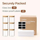ComSaf 0.8 Qt Glass Food Storage Jars Set of 6, Clear Glass Storage Containers with Lids, Pantry Organization Jar, Spice Jar, Blooming Tea, Coffee and Sugar Container, Small Canister Set for Kitchen by CozyNest Decor