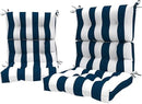 LVTXIII 2 Pack Outdoor High Back Cushions Patio Tufted Seat and Back Chair Cushions with Ties, Replacement Chair Pad for Outdoor Furniture Decoration (44” L x 22 W”, Set of 2, Cabana Navy) by GreenHaven Gardens