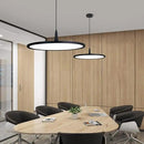 MADEM Modern LED Pendant Light 23.6'' Disc Chandelier Hanging Lighting Fixture with Acrylic Shape Dimmable Office Chandelier 6000K for Office Room Football Bedroom Decor Kitchen Island, Black by CozyNest Decor