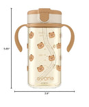 Evorie Tritan Spill Proof Toddler Straw Sippy Cup, 10 oz for Baby and Toddlers 1-3 Years Old, No Spill Straw Water Bottle with Removable Handles, Ideal for School, BPA-Free, Honey Bear by TinyTreasures Baby Boutique