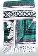 Del Mex Classic Mexican Blanket, Large Authentic Woven Falsa Throw (70"x50"), Artisan Southwest Décor for Beach, Yoga, Outdoors (Teal) by CozyNest Decor