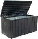 Domi 120 Gallon Deck Box, Patio Storage Box with Resin Lid, Steel Tool Waterproof Outdoor Storage Container for Outside Cushions, Lockable Outdoor Storage Bin for Garden and Pools Tools (Gray) by GreenHaven Gardens