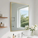 FARMER 30x36 Inch Gold Bathroom Mirror, Rectangle Wall Mounted Mirror, Vanity Mirror, Brushed Square Mirror, Framed Bathroom Mirror for Bedrooms, Entryways, Living Rooms, Horizontal/Vertical by CozyNest Decor