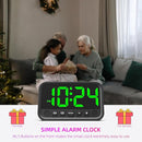 Small LED Digital Clock for Bedroom, Loud Alarm Clock for Heavy Sleepers Adults, Teens | Plug-In Electric Desk Clock | Simple Bedside Nightstand Clock with Adjustable Volume/Brightness/Snooze – Green by TinyTreasures Baby Boutique