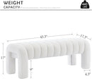 43.3" Bedroom Bench, Upholstered Entryway Bench, Modern End of Bed Ottoman with Solid Wood Legs and Adjustable Foot Pegs for Entryway, Dining Room and Living Room (White Teddy) by CozyNest Decor