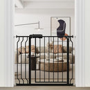 WAOWAO Baby Gate 33.86-38.58" Extra Wide Pressure Mounted Walk Through Swing Auto Close Safety Black Metal Toddler Kids Child Dog Pet Puppy for Stairs,Doorways,Kitchen by TinyTreasures Baby Boutique