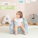 Toddler Chair Comfy,Toddler Couch Fold Out, 2-in-1 Kids Sofa,Flip Out Kids Couch,Sofa Convertible,Children Reading Chair for Age 1-3(Grey Dino) by TinyTreasures Baby Boutique