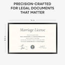 Homeforia 8.5 x 14 Marriage License Frame Black, High End Metal 8.5x14 Marriage Certificate Frames, 14x8.5 Picture Frame for Wall & Tabletop, 8.5 by 14 Photo Frames, Tempered Glass, Wall Kit, Set of 1 by CozyNest Decor