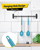 Pack of 2 Large Silicone Cooking Spoons,Non Stick Solid Basting Spoon,Heat-Resistant Kitchen Utensils for Mixing,Serving,Draining,Stirring (BLUE) by CozyNest Decor