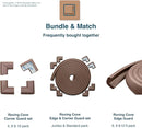 Roving Cove HeftyFit Corner Protector for Baby (4 Large Corners), Heavy-Duty Soft Rubber Foam Furniture Corner Bumper Guards, 3M Adhesive Pre-Taped, Coffee Brown by TinyTreasures Baby Boutique
