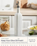 getstar 18 oz Olive Oil Dispenser Bottle for Kitchen, Ceramic Oil Bottle with Automatic Stainless Steel Pourer by CozyNest Decor