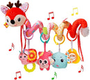 Stroller Toys, Car Seat Toys for Babies 0-6 Months Infants Activity Spiral Hanging Crib Toy Gift for Baby Boys and Girls 0 3 6 12 Months Newborn Sensory Toy with Rattles Squeaker Music- Red by TinyTreasures Baby Boutique
