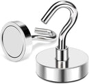 MIKEDE Magnetic Hooks, 80 Lbs Heavy Duty Earth Magnets with Hooks for Cruise Cabin, 10 Pcs Strong Locker Magnetic Hooks for Hanging, Metal Magnetic Hanger for Classroom, Grill, Fridge, Kitchen by CozyNest Decor