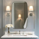 ANDY STAR Brushed Nickel Bathroom Mirror, Large 24x36’’ Brushed Nickel Metal Framed Oblong Wall Mirror, Modern Nickel Oval Vanity Mirror by CozyNest Decor