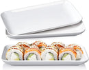 DELLING 8in White Rectangular Serving Plates-Large Serving Platter Set Salad Plates - Big Serving Trays for Parties Meat, Sushi, Dinner Plate Oven Safe Dinnerware Set of 3 by CozyNest Decor