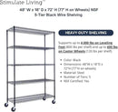 48"x18"x72" PRIME HEAVY DUTY Black 5-Tier Wire Shelving NSF 4000 LBS MAX Capacity Storage Rack for Commercial, School, Home, Garage, Warehouse, Industrial, and Hospital Uses (with Wheels) by CozyNest Decor