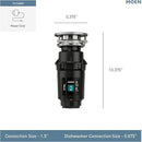 Moen Prep Series Disposer 1/2 Horsepower Continuous Feed Garbage Disposal featuring Fast Track Technology, Power Cord Included, GT50C by CozyNest Decor