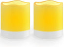 salipt Solar Powered Candles - 3.25" x 4" Waterproof LED Flameless Pillar Candle Set,Dusk to Dawn, Rechargeable Solar Battery Included,Waterproof for Patio Decor,Set of 2 by GreenHaven Gardens