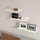 Giftgarden 16 Inch Floating Shelves Wall Mounted, Creamy White Beige Wood-Grain Wooden Ledge Shelf for Bathroom Bedroom Living Room Kitchen Nursery, Set of 3 Different Sizes by CozyNest Decor