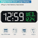 Peakeep Large Display Digital Alarm Clock for Bedrooms, Date Day of Week Calendar Desk Table Clocks for Living Room Office, Dimmable Plug in Electric Clock, 5 Volumes, Loud, Auto DST by CozyNest Decor