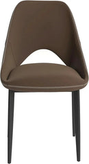 LeisureMod Amalfi Upholstered Fabric Dining Chair – Modern Side Chair with Iron Legs, Mid-Century Accent Chair for Dining Room or Kitchen by CozyNest Decor
