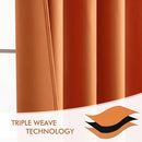 MIULEE Orange Back Tab Blackout Curtains 90 Inch Long 2 Panels Set for Living Room Bedroom Privacy, Rod Pocket/Pinch Pleated Fall Thermal Insulated Room Darkening Light Blocking Curtain, 52 x 90 Inch by TinyTreasures Baby Boutique