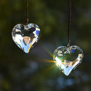 2PCS Heart Crystal Sun Catcher Prisms, STINO Hanging Suncatchers with Glass Prism Decor, Rainbow Maker for Windows, Room, Kitchen, Garden Crystal Decor (1, Heart Clear 2Pcs) by GreenHaven Gardens