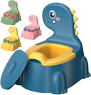 Potty Training Toilet Toddler Potty Chair Kids Boys Girls Dinosaur Animal Comfortable Potties Training Seat for Childrens Ages 1-3 Portable Baby Toilets with Lid Back Easy to Clean Potty Trainer,Blue by TinyTreasures Baby Boutique
