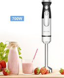 Handblender with Plug,Immersion Blender Handheld, Heavy-Duty Copper Motor, Detachable Stainless Blade Dishwasher Safe, 2 Modes with Pulse,Infinitely Variable Speed, Space-Saving Design by TinyTreasures Baby Boutique
