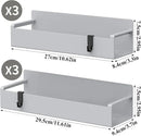 6 Pack Magnetic Spice Rack Organizer for Refrigerator and Oven, Light Gray Fridge Organizers and Storage for Kitchen by CozyNest Decor