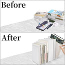 Lulonpon 4 Pieces Book Ends, Bookends, Books End for Shelves, Books End for Heavy Books, Clear Bookends, Acrylic Book Ends for School, Library,Desktop Organizer and Book Shelves by CozyNest Decor