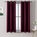 ChrisDowa Small Window Curtains 50 inches Long for Bedroom - Grommet Short Thermal Insulated Room Darkening Curtains for Kitchen (2 Panels, Burgundy, 29 x 50 Inch) by CozyNest Decor
