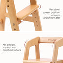 Wooden High Chair for Toddlers, Adjustable Feeding Chair with Removable Cushion for Child, High Chair Grows with Kid for Dining, Studying, Step Tool(Natural Color) by TinyTreasures Baby Boutique