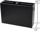 Kozyard 36" x 12" x 24" Metal Rectangular Planter Box Steel Long Box Planter Black Powder Coated Steel Plant Pot All-Weather Use with Partition Panel for Indoor Outdoor for Trees, Plants Flowers by CozyNest Decor