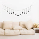 Mkono Moon Phase Wall Hanging Boho Aesthetic Room Decor Metal Moons Garland Hanging Art Bohemian Home Decoration for Girls Room Nursery Bedroom Livingroom Dorm, Ideal, Black, 55" by CozyNest Decor