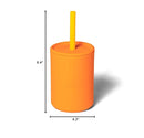 Avanchy Silicone Training Sippy Cup with Straw Lid – Tiny Cup for Babies 6+ Months to Toddlers 1 Year Old – 5 oz Infant Water Cup for Baby Led Weaning, Orange by TinyTreasures Baby Boutique