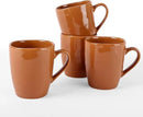 famiware Aurora Coffee Mugs, 14oz Mug Set of 4, Stoneware Mug, Cups for Kitchen, Cappuccino, Latte, Reactive Glaze, Microwave Safe, Scractch-resistant, Brown by CozyNest Decor