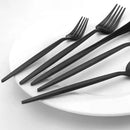Matte Black Silverware Set, Vanys 20 Piece Stainless Steel Cutlery Flatware Set, Kitchen Utensil Sets for 4, Tableware With Knife Spoons And Forks Set, Satin Finished Polished by CozyNest Decor