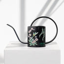 Watering Can for Indoor House Plants - Cute Decorative Metal Gardening Small Water Can for Houseplants & Flowers with Long Spout - 1.5L 51floz 0.4 Gallon (Hummingbird Black) by GreenHaven Gardens