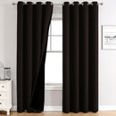 ChrisDowa 100% Blackout Curtains for Bedroom with Black Liner, 2 Thick Layers Total Blackout Thermal Insulated Grommet Window Curtains 2 Panels Set (Brown, 52 x 84 Inch) by TinyTreasures Baby Boutique