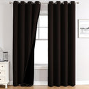 ChrisDowa 100% Blackout Curtains 80 inch Long for Bedroom with Black Liner, 2 Thick Layers Total Blackout Thermal Insulated Grommet Window Curtains 2 Panels Set (Brown, 52 x 80 Inch) by TinyTreasures Baby Boutique